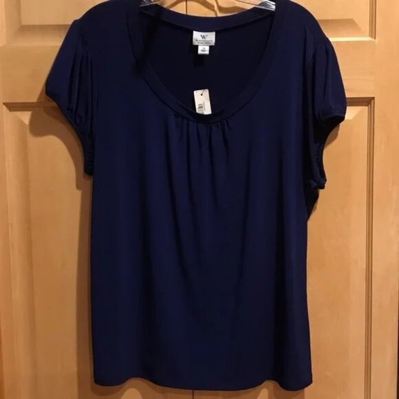Worthington Deep Blue Blouse - Picture 1 of 2